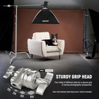 10.5ft Stainless Steel Heavy Duty C Stand with Boom Arm, Quick Setup Base, Thicker Center Rod Max Load, alternate view 5