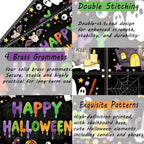 10×6.5ft Happy Halloween Chalkboard Banner, with Stretchy Spider Web in 10 x 6.5 ft in black, alternate view 5