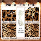 10×6.5Ft Leopard Cheetah Print Fabric Photography Backdrop with 10m Ribbon, Leopard Party Decor Banner for, alternate view 3