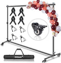 10 * 7ft Adjustable Backdrop Stand with Wheels, Photo Background Stand
