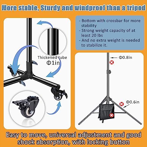 10 * 7ft Adjustable Backdrop Stand with Wheels, Photo Background Stand, alternate view 3
