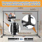 10 * 7ft Adjustable Backdrop Stand with Wheels, Photo Background Stand, alternate view 4