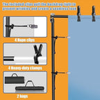 10 * 7ft Adjustable Backdrop Stand with Wheels, Photo Background Stand, alternate view 6