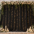 10×8ft Black Tulle Backdrop Curtains with Lights(2 Panels 5×8ft) in 10×8ft