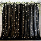 10×8ft Black Tulle Backdrop Curtains with Lights(2 Panels 5×8ft) in 10×8ft, alternate view 2