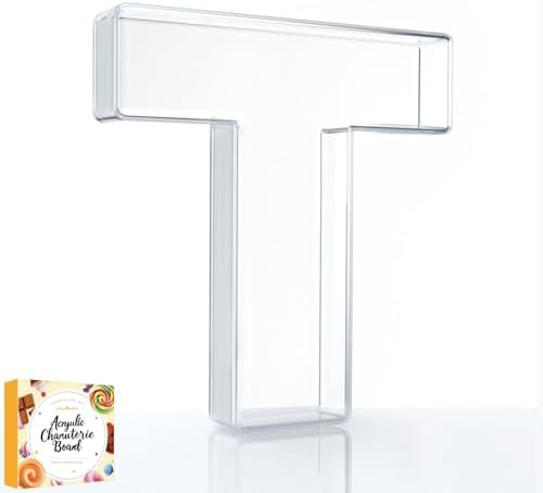 10" Acrylic Charcuterie Letters Fillable Tray, Reusable Alphabet Number Shaped Serving Plates for Charcuterie