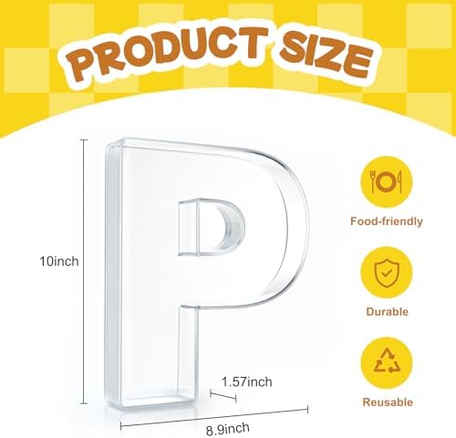 10" Acrylic Charcuterie Letters Fillable Tray, Reusable Alphabet Number Shaped Serving Plates for Charcuterie, alternate view
