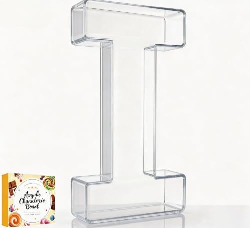 10" Acrylic Charcuterie Letters Fillable Tray, Reusable Alphabet Number Shaped Serving Plates for Charcuterie