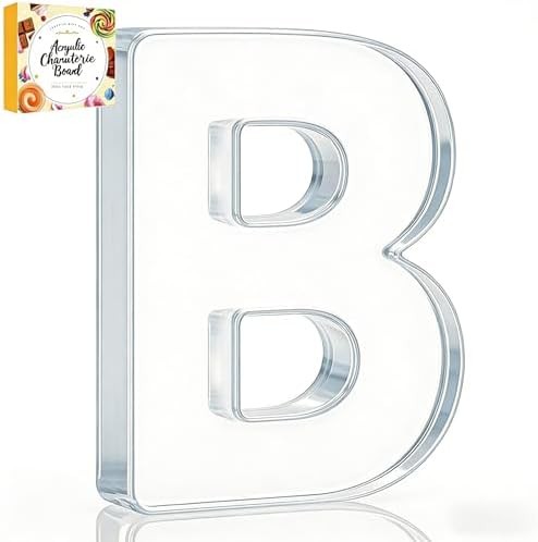 10" Acrylic Charcuterie Letters Fillable Tray, Reusable Alphabet Number Shaped Serving Plates for Charcuterie