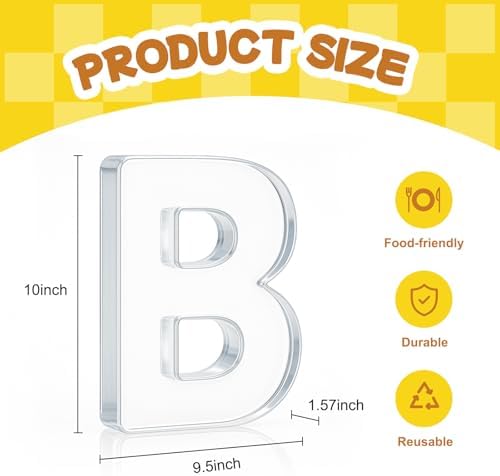 10" Acrylic Charcuterie Letters Fillable Tray, Reusable Alphabet Number Shaped Serving Plates for Charcuterie, alternate view