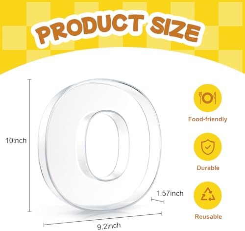 10" Acrylic Charcuterie Letters Fillable Tray, Reusable Alphabet Number Shaped Serving Plates for Charcuterie, alternate view
