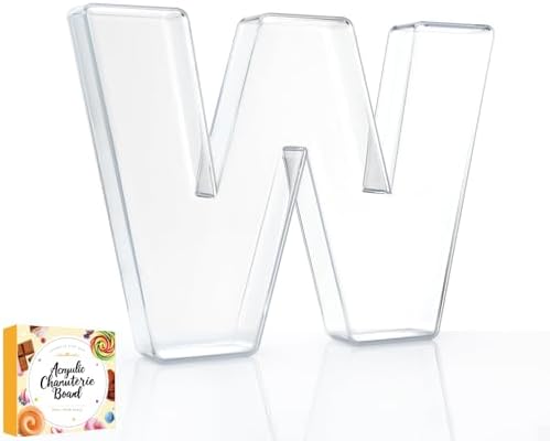 10" Acrylic Charcuterie Letters Fillable Tray, Reusable Alphabet Number Shaped Serving Plates for Charcuterie