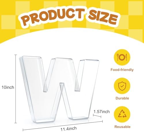 10" Acrylic Charcuterie Letters Fillable Tray, Reusable Alphabet Number Shaped Serving Plates for Charcuterie, alternate view