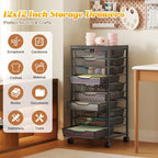 10-Drawer Rolling Storage Cart, Craft Organizers and Storage, Black in Black, alternate view 3