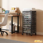 10-Drawer Rolling Storage Cart, Craft Organizers and Storage, Black in Black, alternate view 6