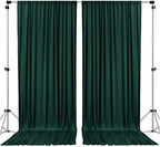 . 10 feet x 10 feet Black Polyester Backdrop Drapes Curtains Panels with Rod Pockets - Wedding Ceremony Party