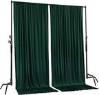 . 10 feet x 10 feet Black Polyester Backdrop Drapes Curtains Panels with Rod Pockets - Wedding Ceremony Party, alternate view