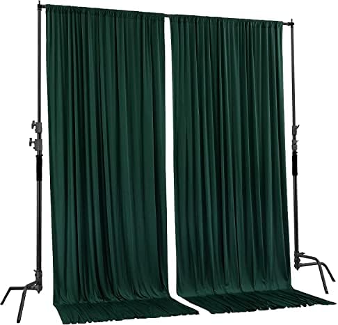 . 10 feet x 10 feet Black Polyester Backdrop Drapes Curtains Panels with Rod Pockets - Wedding Ceremony Party, alternate view