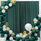 . 10 feet x 10 feet Black Polyester Backdrop Drapes Curtains Panels with Rod Pockets - Wedding Ceremony Party, alternate view