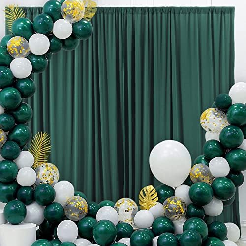 . 10 feet x 10 feet Black Polyester Backdrop Drapes Curtains Panels with Rod Pockets - Wedding Ceremony Party, alternate view