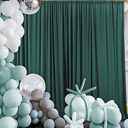 . 10 feet x 10 feet Black Polyester Backdrop Drapes Curtains Panels with Rod Pockets - Wedding Ceremony Party, alternate view