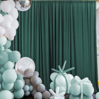 . 10 feet x 10 feet Black Polyester Backdrop Drapes Curtains Panels with Rod Pockets - Wedding Ceremony Party, alternate view