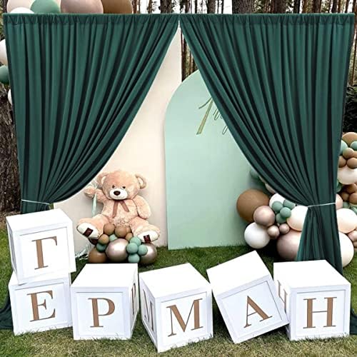 . 10 feet x 10 feet Black Polyester Backdrop Drapes Curtains Panels with Rod Pockets - Wedding Ceremony Party, alternate view
