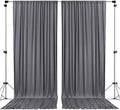 . 10 feet x 10 feet Charcoal IFR Polyester Backdrop Drapes Curtains Panels with Rod Pockets - Wedding Ceremony