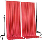 . 10 feet x 10 feet Coral IFR Polyester Backdrop Drapes Curtains Panels with Rod Pockets - Wedding Ceremony, alternate view 2