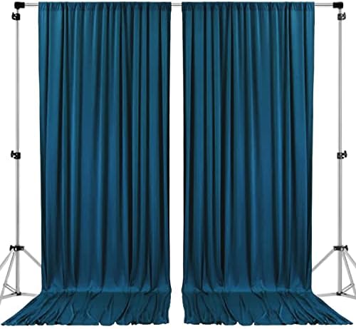 . 10 feet x 10 feet Dark Teal IFR Polyester Backdrop Drapes Curtains Panels with Rod Pockets - Wedding Ceremony
