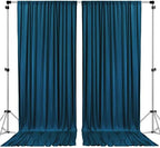 . 10 feet x 10 feet Dark Teal IFR Polyester Backdrop Drapes Curtains Panels with Rod Pockets - Wedding Ceremony
