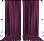 . 10 feet x 10 feet Eggplant Purple Polyester Backdrop Drapes Curtains Panels with Rod Pockets - Wedding