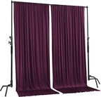 . 10 feet x 10 feet Eggplant Purple Polyester Backdrop Drapes Curtains Panels with Rod Pockets - Wedding, alternate view 2