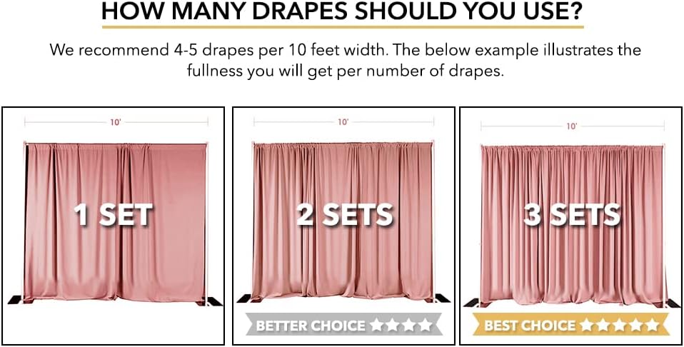 . 10 feet x 10 feet Eggplant Purple Polyester Backdrop Drapes Curtains Panels with Rod Pockets - Wedding, alternate view 3