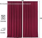. 10 feet x 10 feet Polyester Backdrop Drapes Curtains Panels with Rod Pockets - Wedding Ceremony Party Home, alternate view