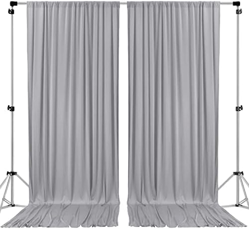 . 10 feet x 10 feet Polyester Backdrop Drapes Curtains Panels with Rod Pockets - Wedding Ceremony Party Home