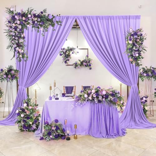 . 10 feet x 10 feet Polyester Backdrop Drapes Curtains Panels with Rod Pockets - Wedding Ceremony Party Home, alternate view