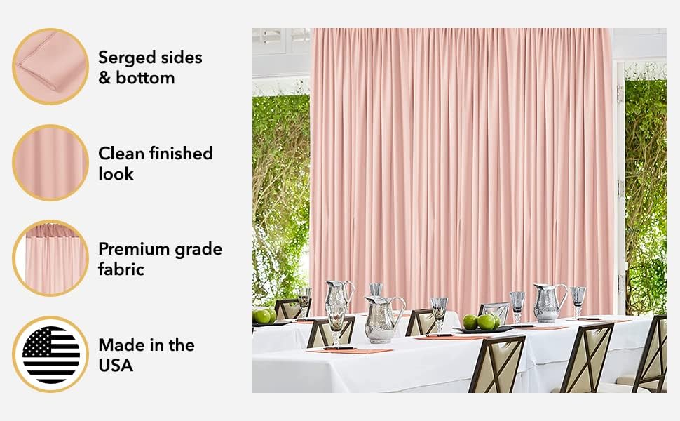 . 10 feet x 8 feet IFR Polyester Backdrop Drapes Curtains Panels with Rod Pockets - Wedding Ceremony Party Home, alternate