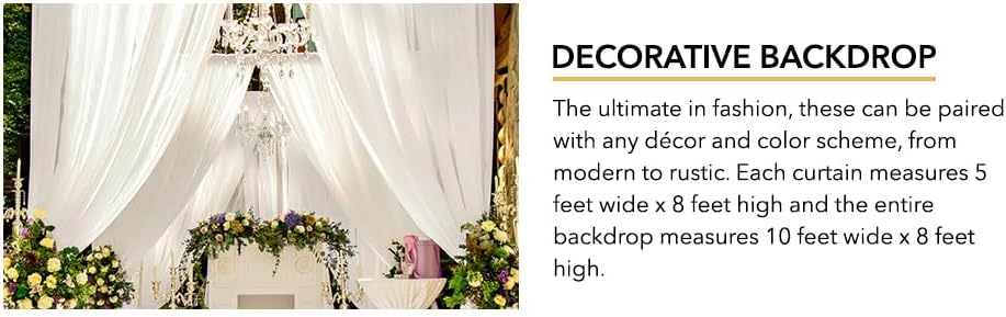 . 10 feet x 8 feet IFR Polyester Backdrop Drapes Curtains Panels with Rod Pockets - Wedding Ceremony Party Home, alternate