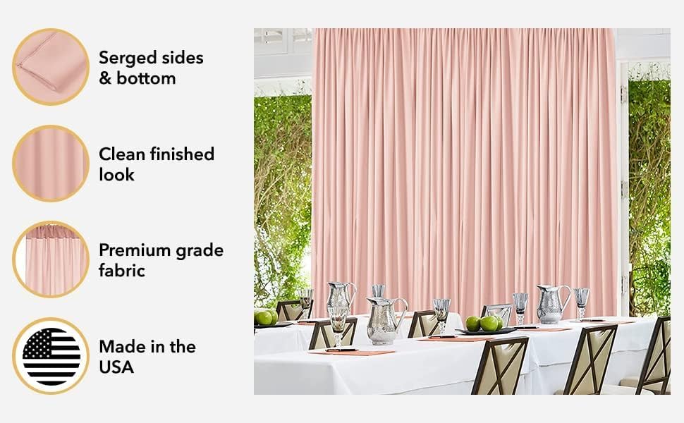 . 10 feet x 8 feet IFR Polyester Backdrop Drapes Curtains Panels with Rod Pockets - Wedding Ceremony Party Home, alternate