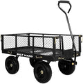 10" Flat Free Tires Heavy Duty Garden Cart with 180° Rotating Handle and Removable Sides, 4 Cu.Ft 880 lbs