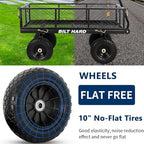 10" Flat Free Tires Heavy Duty Garden Cart with 180° Rotating Handle and Removable Sides, 4 Cu.Ft 880 lbs, alternate view 4