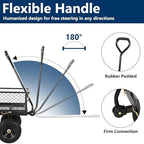 10" Flat Free Tires Heavy Duty Garden Cart with 180° Rotating Handle and Removable Sides, 4 Cu.Ft 880 lbs, alternate view 6