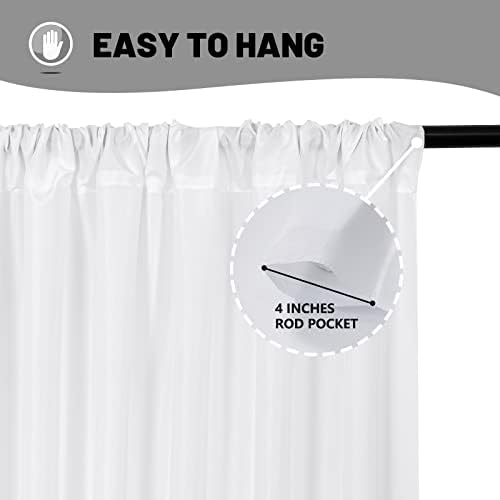 10 ft × 10 ft White Backdrop Curtain for Wedding Decor Holiday Party - White Wedding Backdrop Polyester, alternate view 5