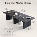 10 FT Boardroom Conference Table with Dual Power Hubs, Black Oak, alternate view 2