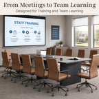 10 FT Boardroom Conference Table with Dual Power Hubs, Black Oak, alternate view 6
