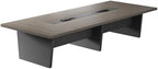 10 ft Conference Table for 10 People, Large Meeting Table with Built-In Power Outlet, Cable Management & 2-Inch