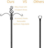 10 Ft Height 1 Inch Diameter String Light Poles StringLight Stand with Hooks Metal Poles for Outside Patio Yard, alternate