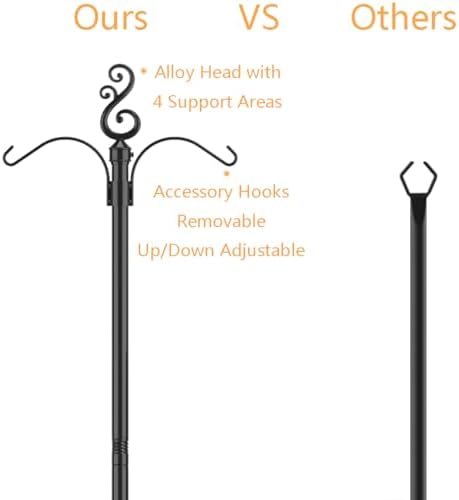 10 Ft Height 1 Inch Diameter String Light Poles StringLight Stand with Hooks Metal Poles for Outside Patio Yard, alternate