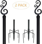 10 Ft Height 1 Inch Diameter String Light Poles StringLight Stand with Hooks Metal Poles for Outside Patio Yard, alternate